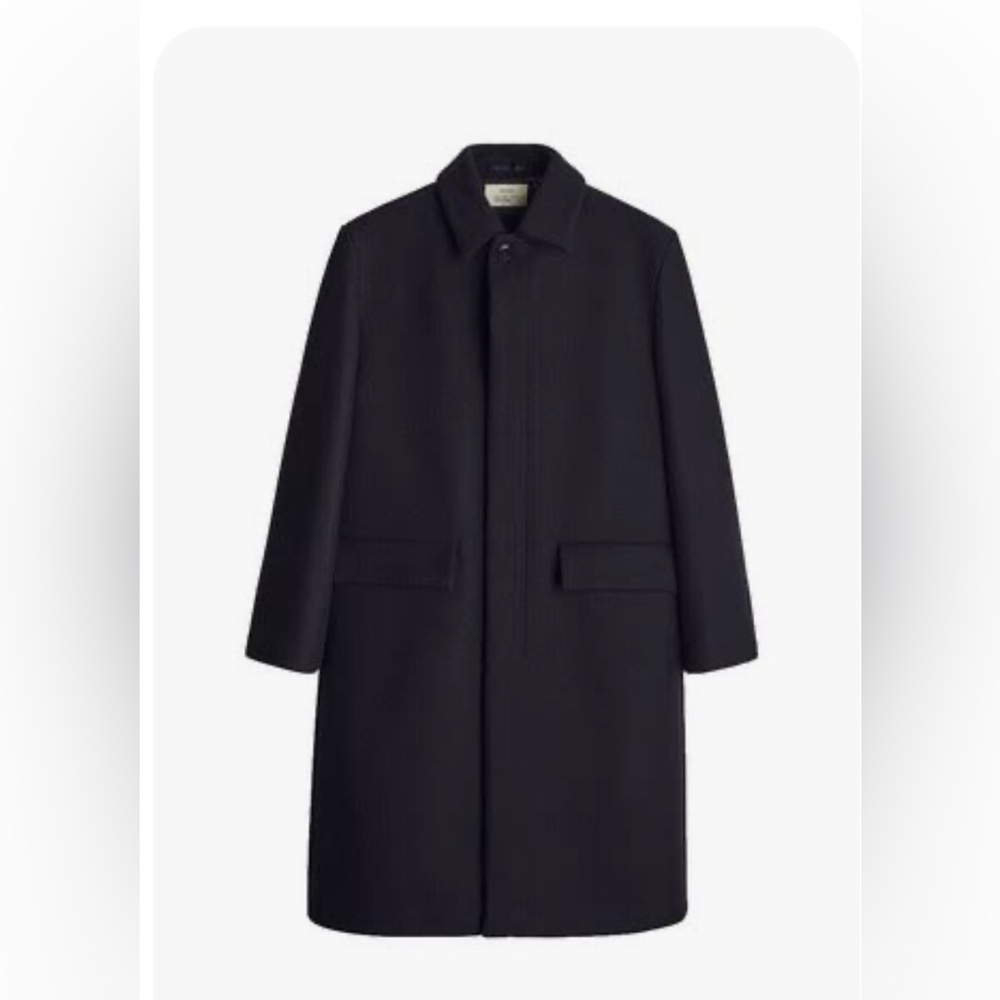 ISAIA San Gennaro Men's Black Wool Coat EU 50 Made in Italy